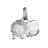 Pendentif lion satiné et brillant argent rhodié