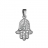 Pendentif main de fatma pierre blanche argent