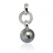 Pendentif or blanc et perle de tahiti