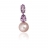 Pendentif or blanc perle lavande et amethyste