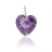 Pendentif or coeur et oxyde violet