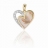 Pendentif or coeur nacre rose et diamants