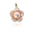 PENDENTIF OR DIAMANTS, PERLE ROSÉE ET NACRE