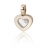 Pendentif or et diamant coeur vitre