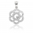 Pendentif or et diamant rosace gris vitre