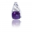 Pendentif or gris améthyste et diamants