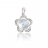 Pendentif or gris diamant topaze bleue