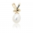 Pendentif or jaune et perle poire croisillon