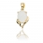 Pendentif or jaune opale blanche 9x7 mm