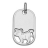 Pendentif plaque gi enfant chat argent rhodié