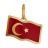 Pendentif plaqué or drapeau turquie