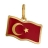 Pendentif plaqué or drapeau turquie