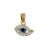Pendentif plaqué or oeil de la chance avec pierres blanches