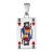 Pendentif roi de coeur rouge argent rhodié