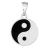Pendentif rond ying et yang argent rhodié