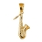 Pendentif saxophone plaqué or
