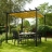 Pergola noire avec toile coulissante Rowlinson