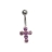 Piercing nombril croix violet