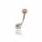 Piercing nombril or jaune et zirconium étoilé