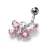 Piercing nombril papillon rose