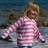 Pull à capuche coton bio - Rose Stripe