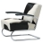 S411LV Fauteuil design en peau de vache, Thonet