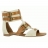 Sandales Talons ASH Miami Toile + Cuir Femme Beige + Cognac