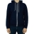 Sweat capuche zippé navy foncé et lacets blancs