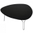 Table basse bois et métal Galet noire