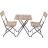 Table carrée de jardin + 2 chaises pliantes Bamboo