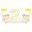 Table de balcon + 2 chaises métal Flower Yellow
